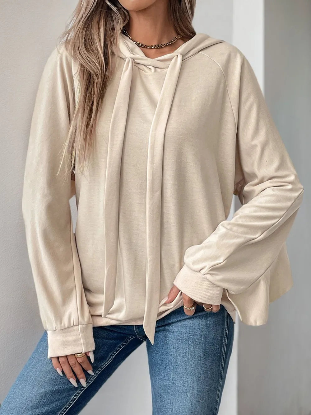 Women's Hoodie - Ruffled Sleeve