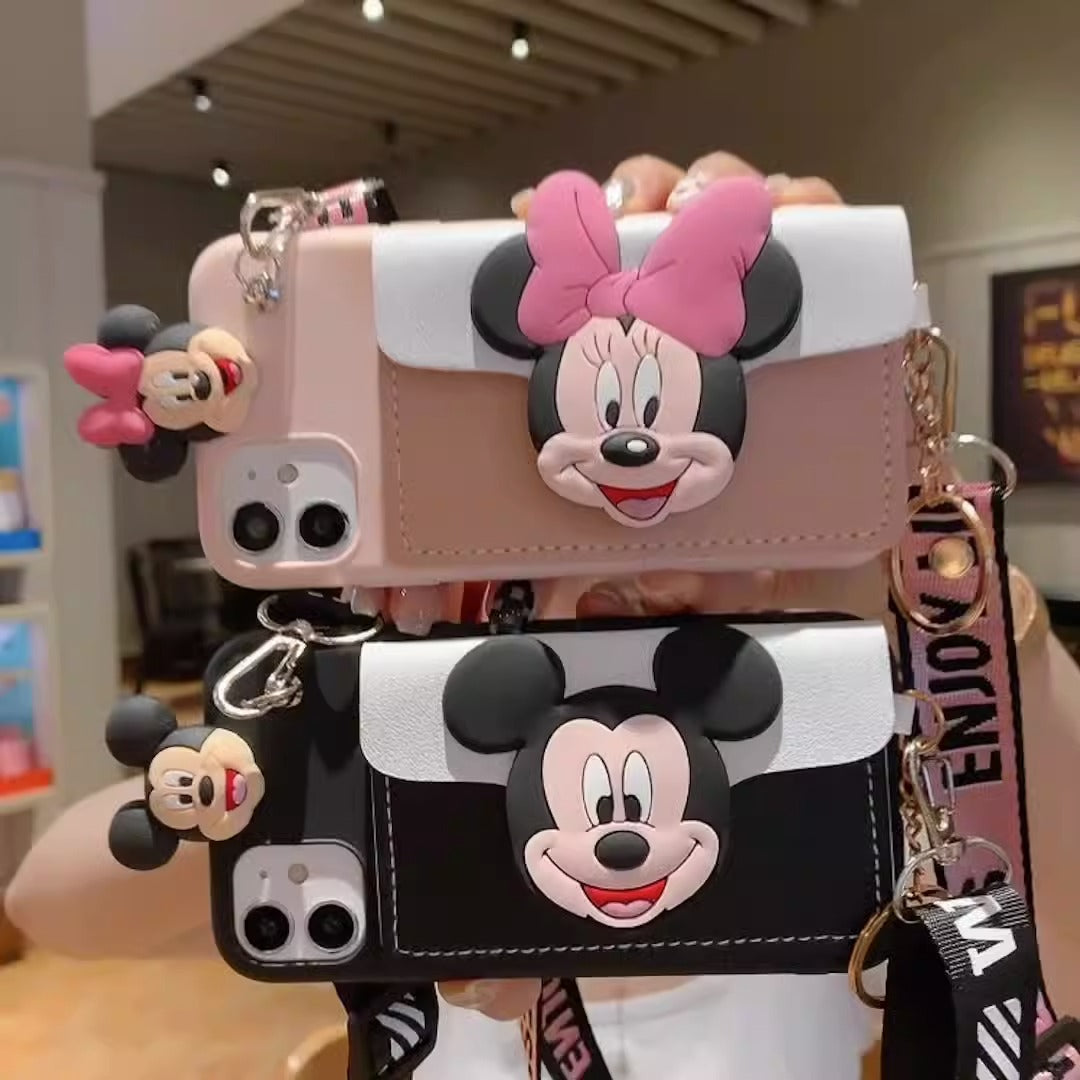 iphone Case - Models 6/7/8 11 - 14 & X - Mickey & Minnie with Coin Purse