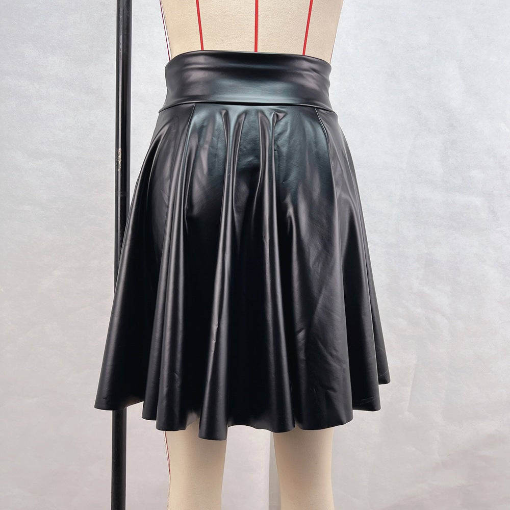 Faux Leather PU High Waisted Umbrella Skirt - Various Colours