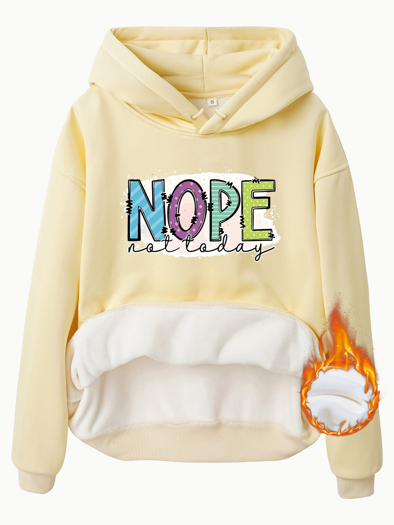 Women's Slogan Hoodie - Nope Not Today