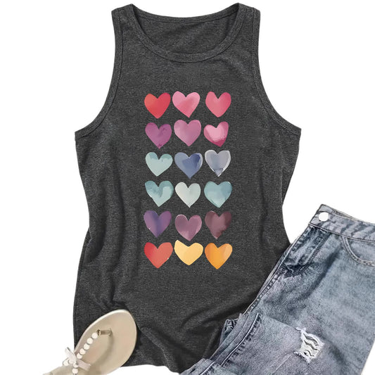 Ladies Heart Print Vest