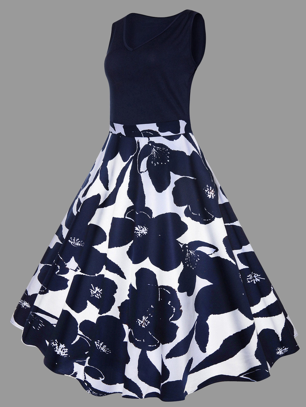 Women's Dress Floral Print A-Line Flared Skirt - Plus Size - Various Colours