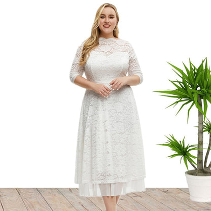 Women's Dress Lace Detail - Plus Size - Various Colours