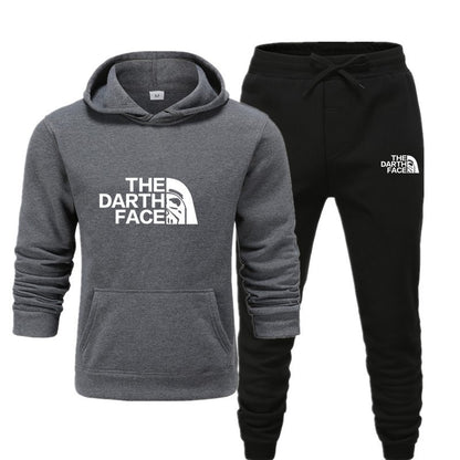 Men's Hoodie and Tracksuit Bottom Set - The Darth Face