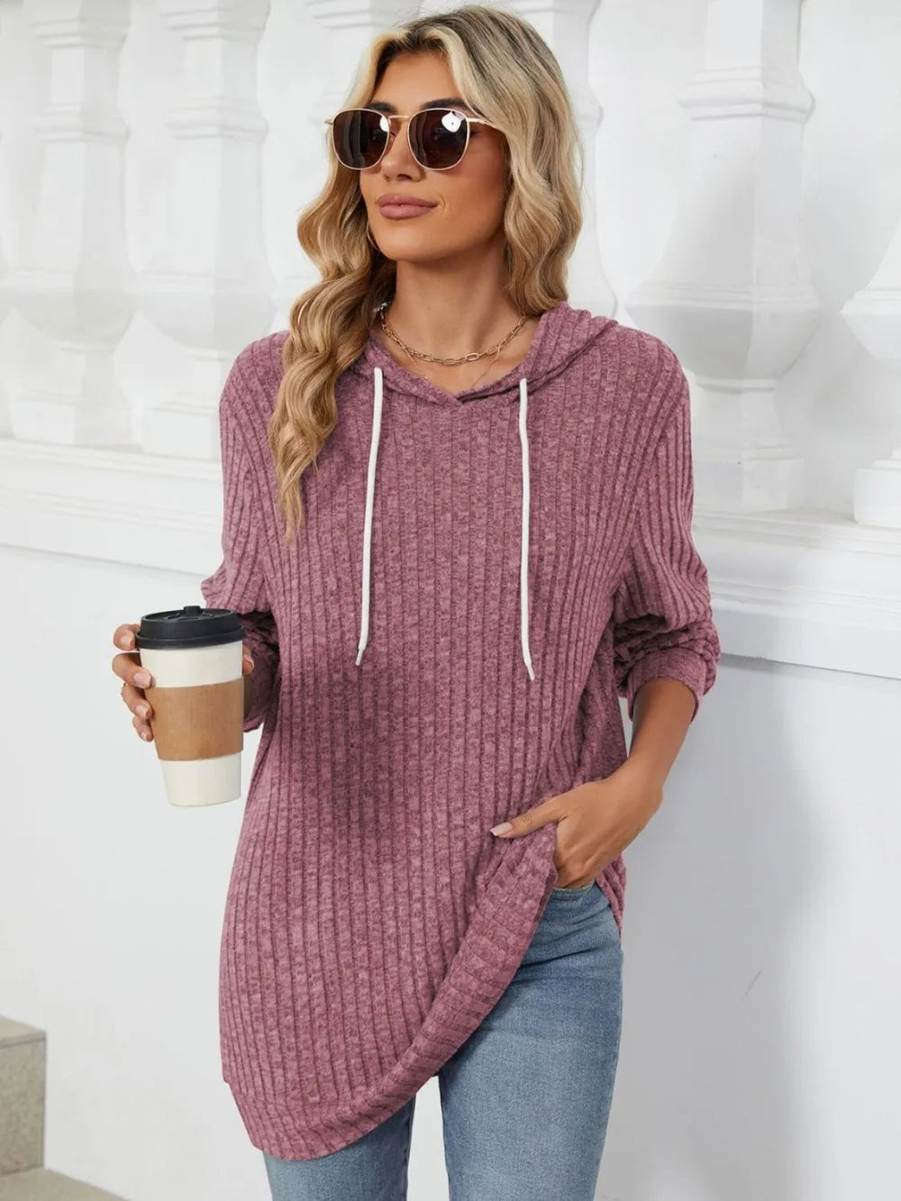 Women's Hoodie - Ribbed - Various Colours