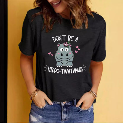 Slogan T-Shirt - Hippo-T**tamus - Various Colours