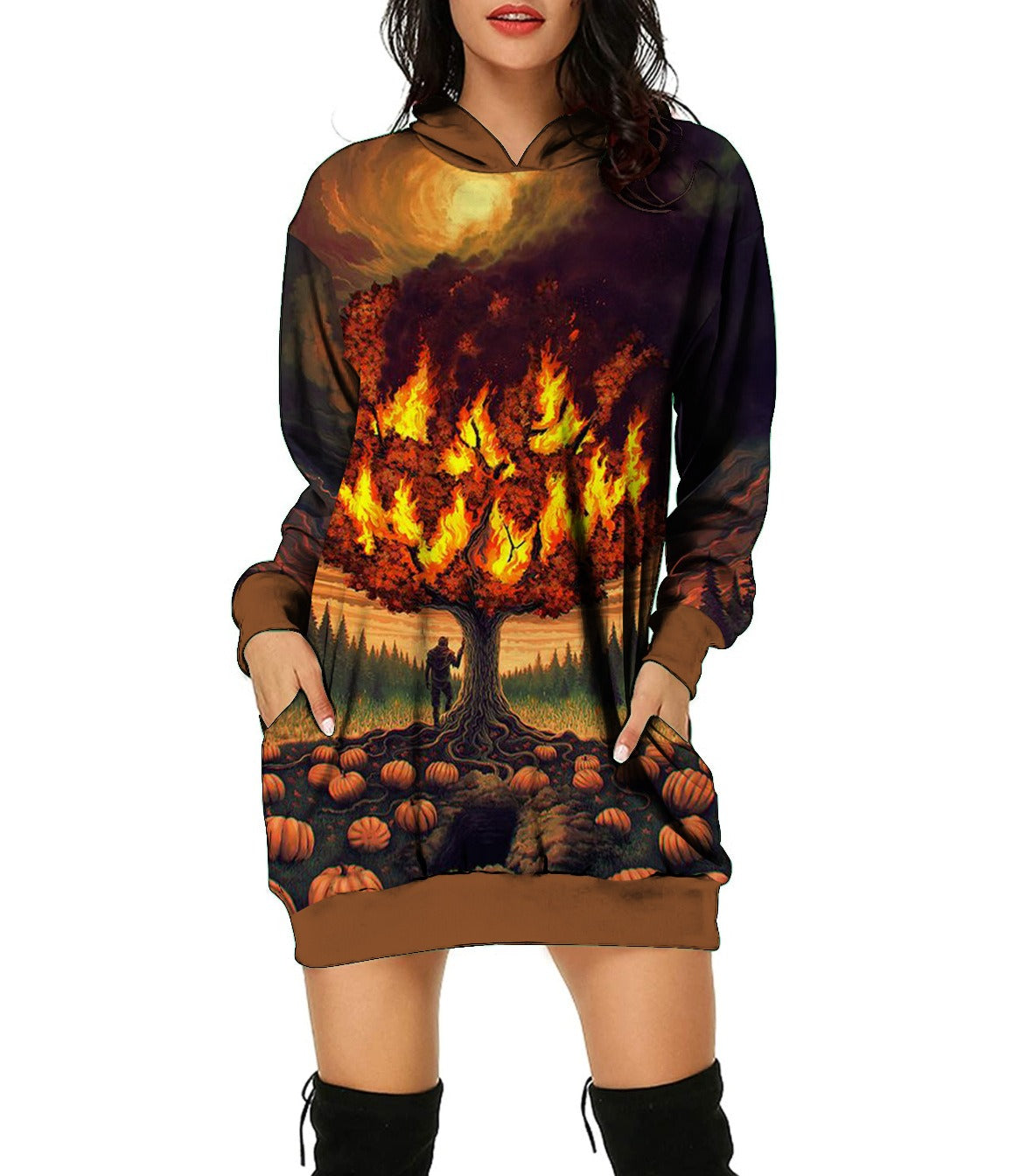 Halloween Hoodie Sweater Dress