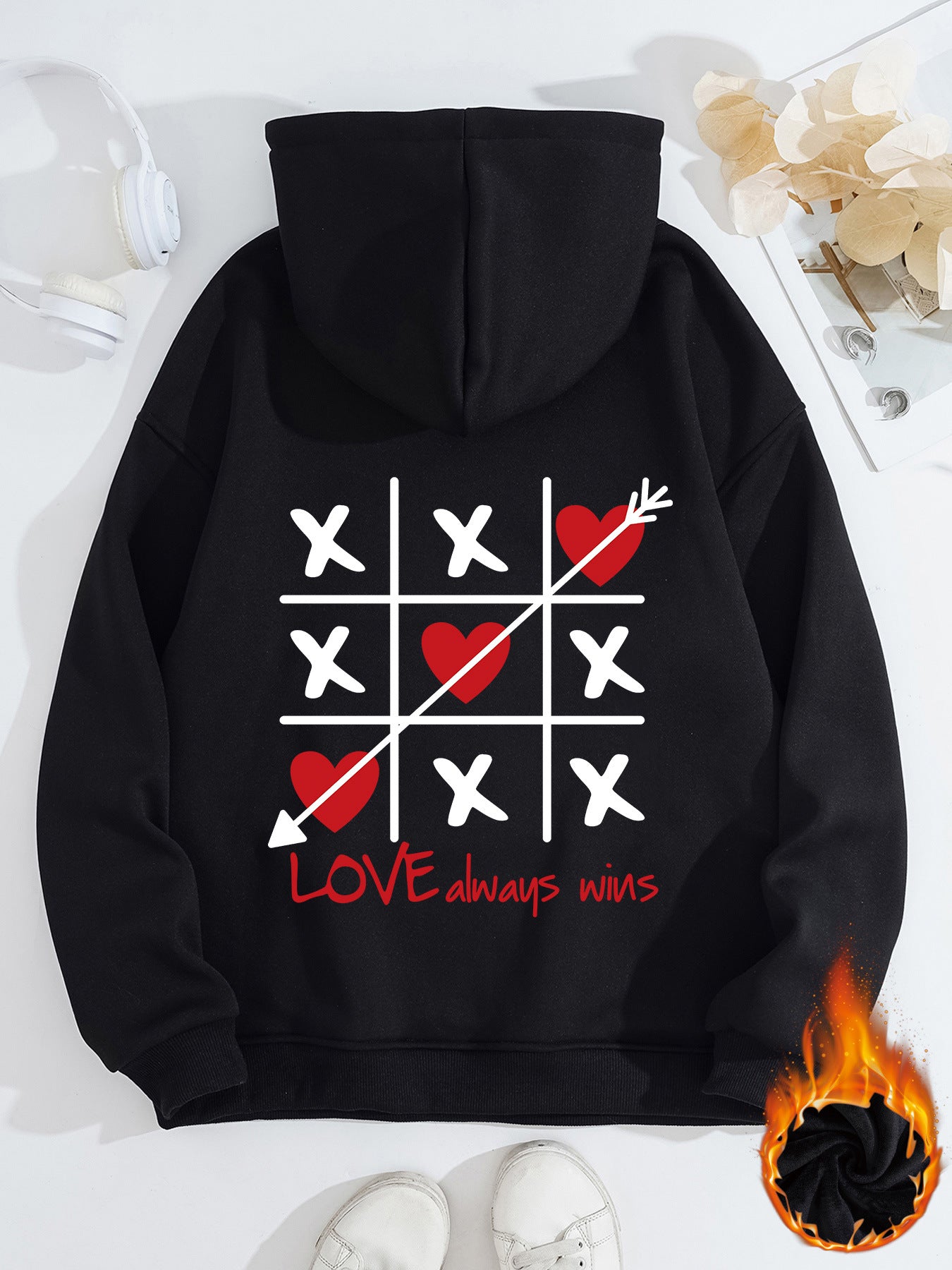Valentines Inspired Hoodie - Hearts and Kisses