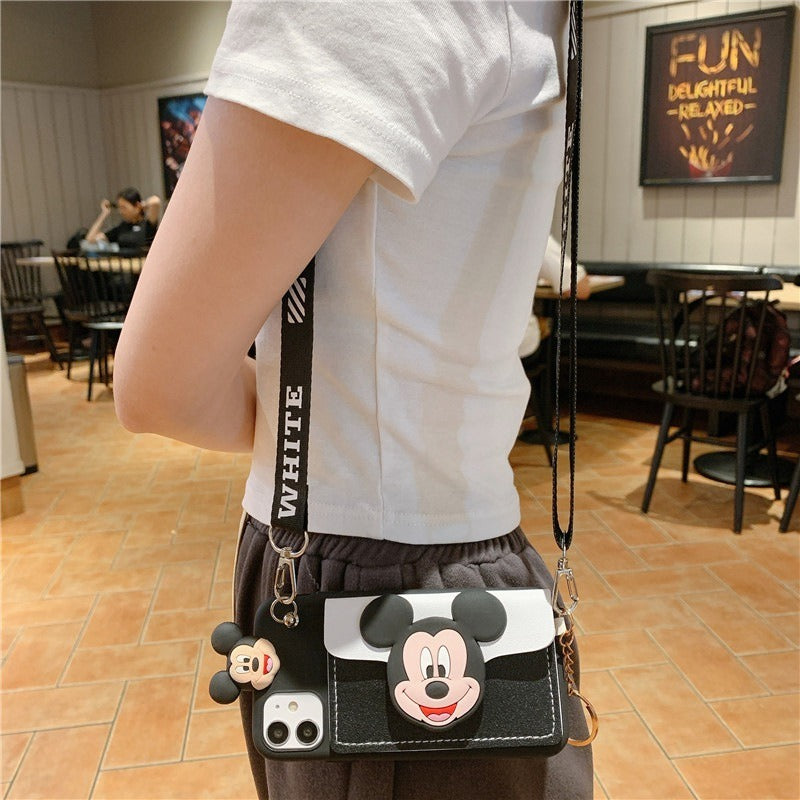 iphone Case - Models 6/7/8 11 - 14 & X - Mickey & Minnie with Coin Purse