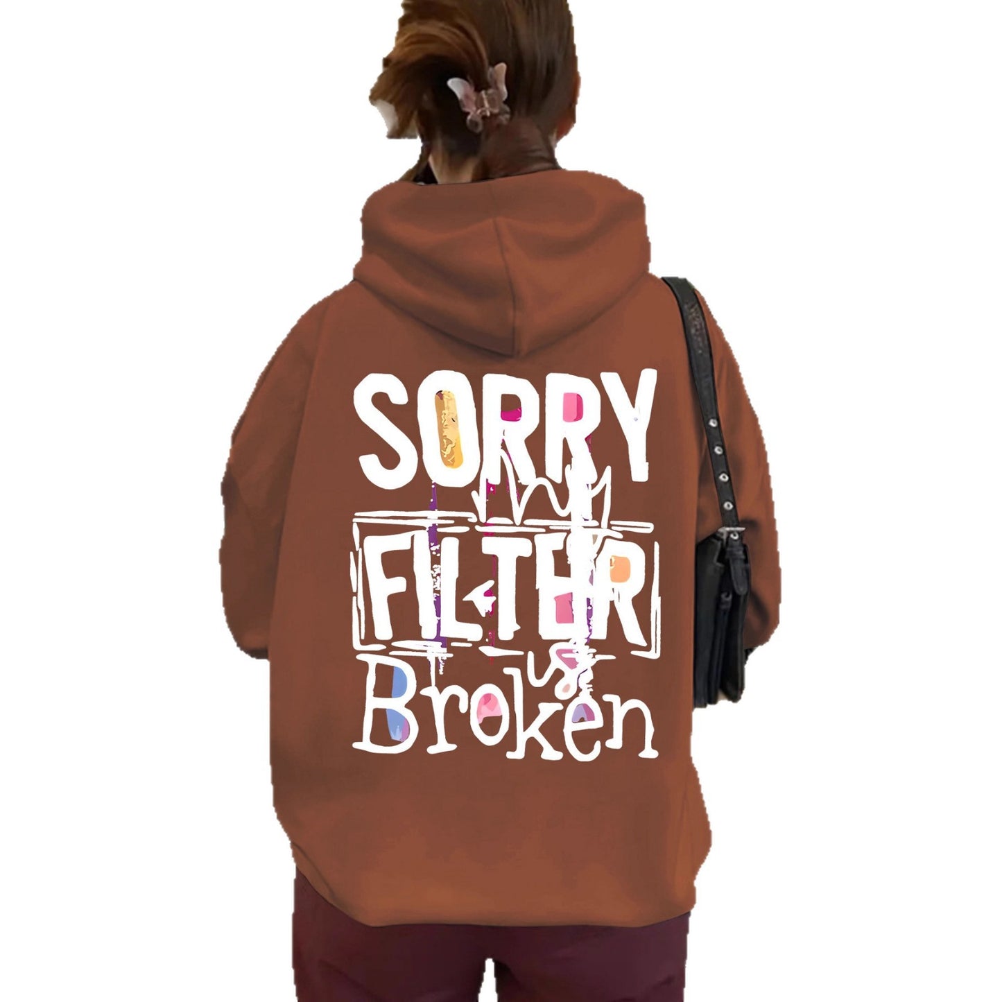 Women's Slogan Hoodie - Filter Broken