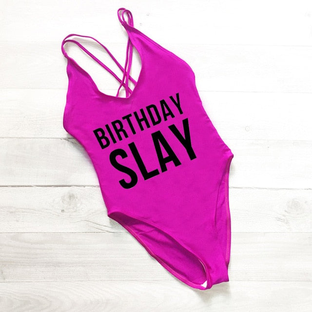 BIRTHDAY SLAY Swimsuit - various colours