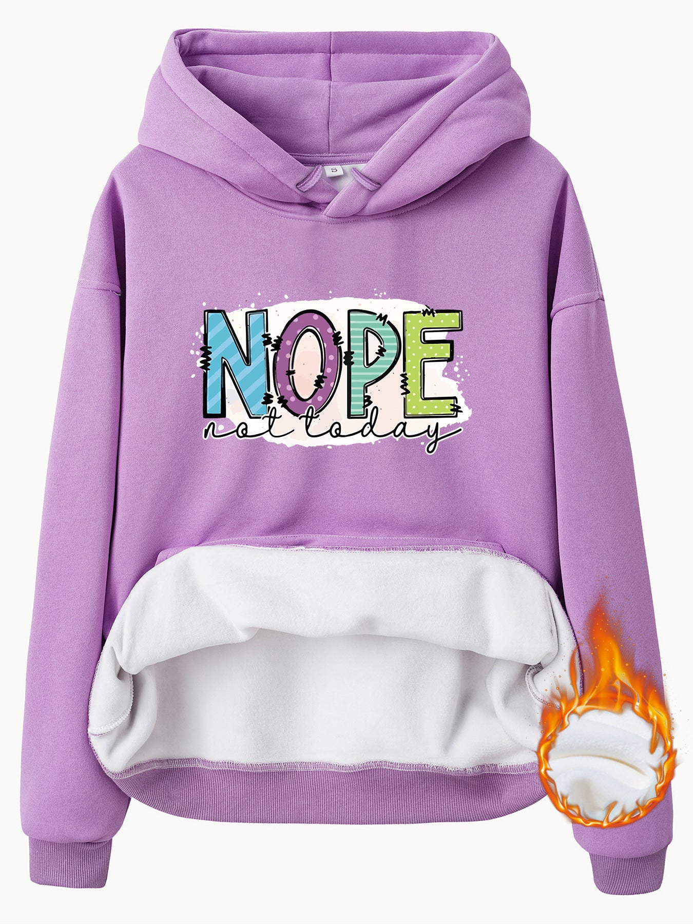 Women's Slogan Hoodie - Nope Not Today