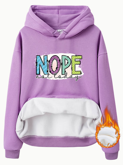 Women's Slogan Hoodie - Nope Not Today