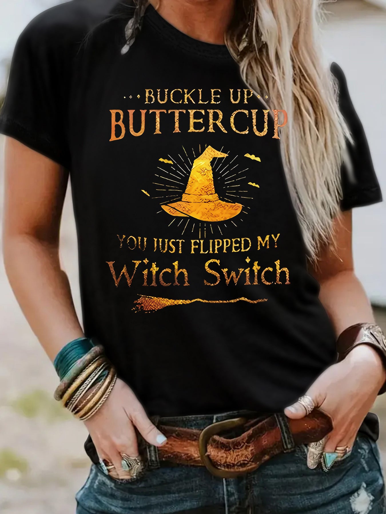 Slogan Halloween T Shirt - Buckle Up