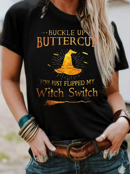 Slogan Halloween T Shirt - Buckle Up