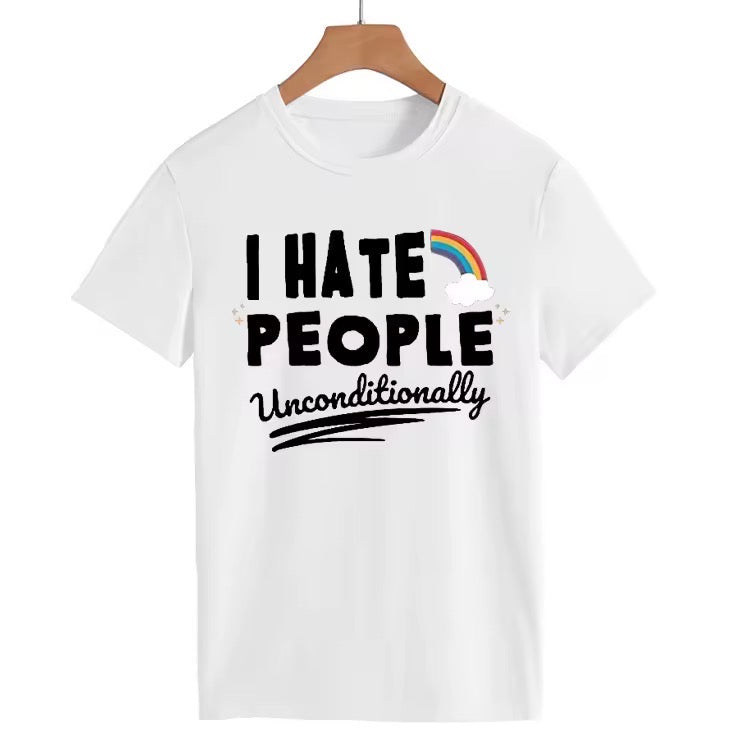 Ladies Slogan T-Shirt - I Hate People Unconditionally - various colours - size S - 3XL