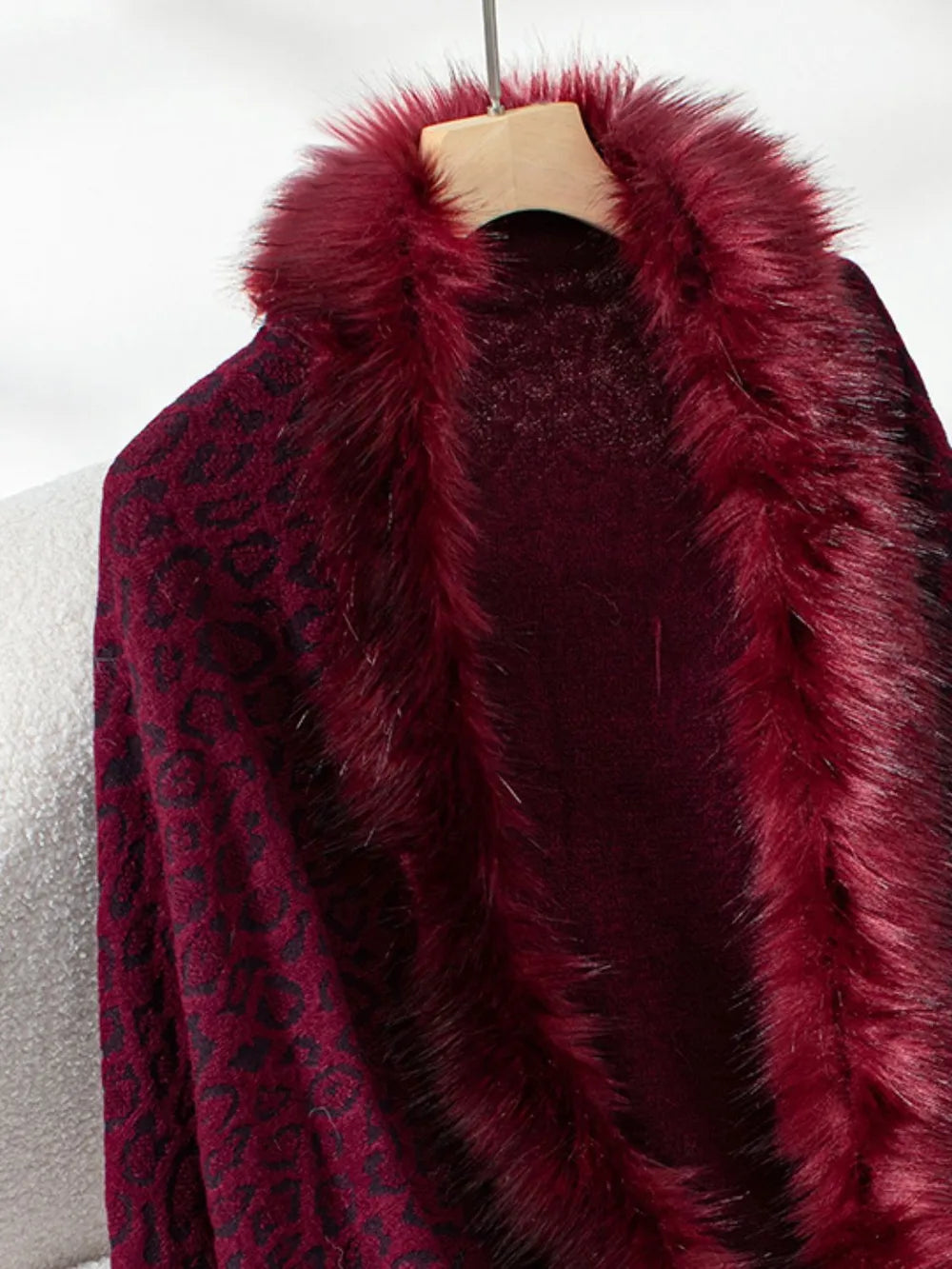 Leopard Open Front Long Sleeve Poncho - Various Colours