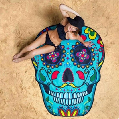 Round Beach Towel with Various Food Designs