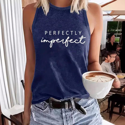Ladies Slogan Print Vest  - Perfectly Imperfect
