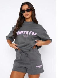 Women's T Shirt and Short Co-Ord Set - White Fox - various colours
