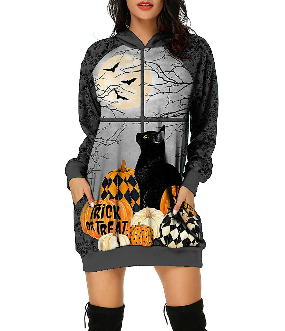 Halloween Hoodie Sweater Dress