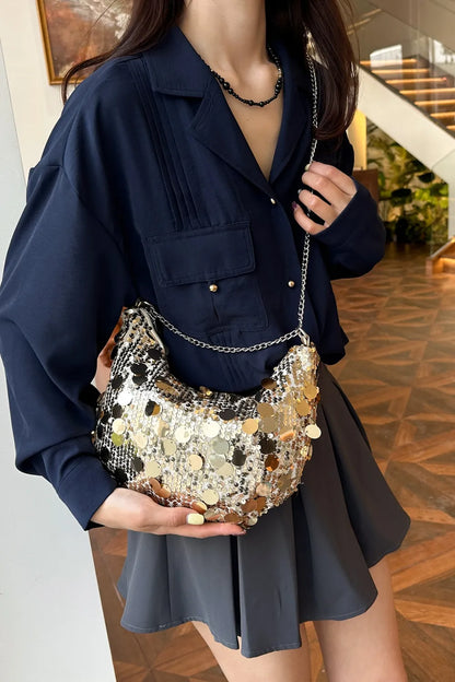 Sequin Chain Crossbody Bag - various colours