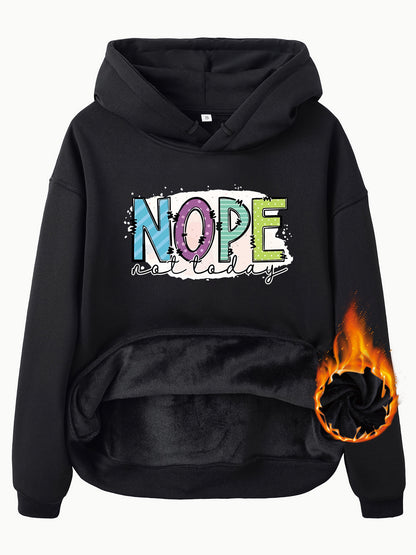 Women's Slogan Hoodie - Nope Not Today