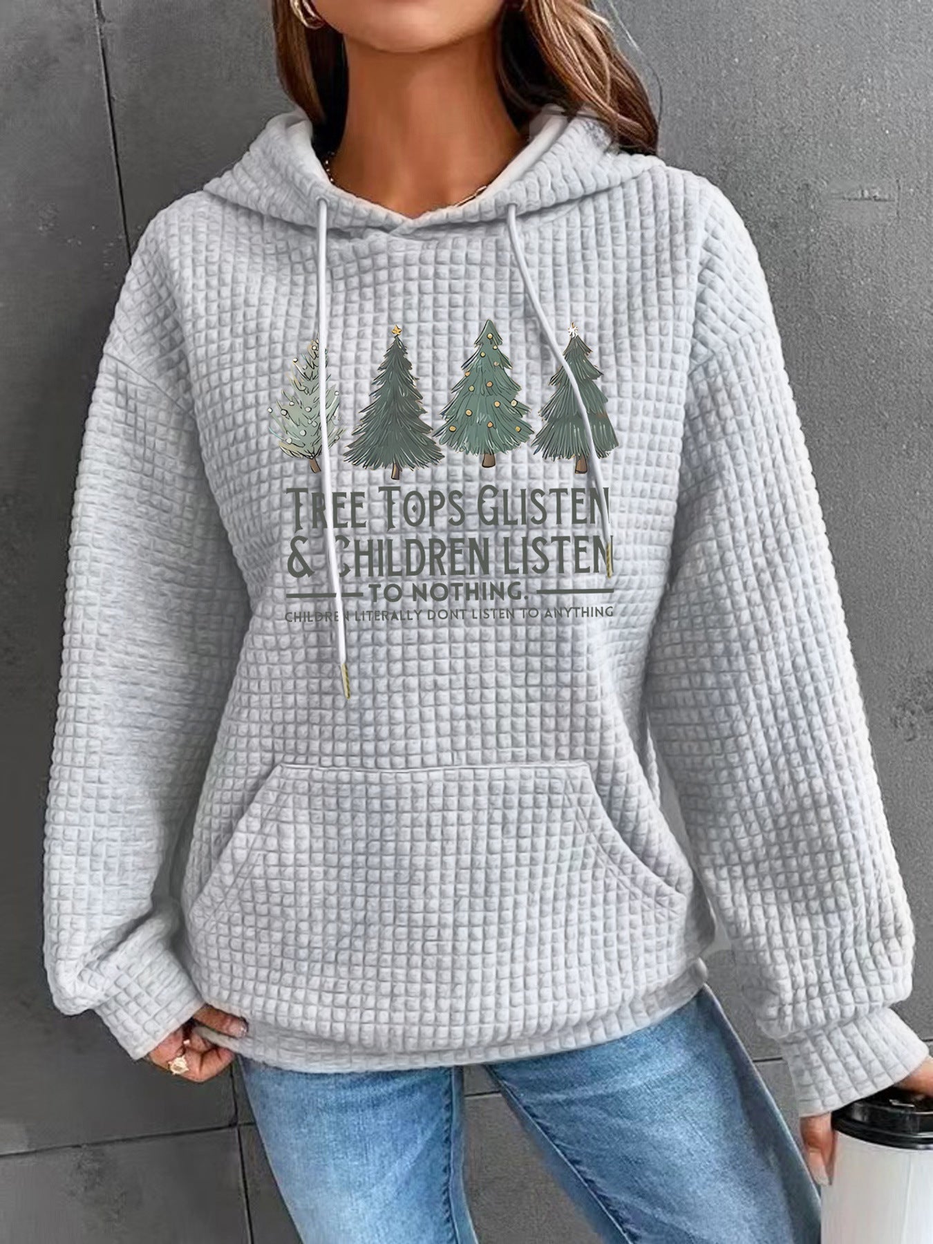 Christmas Hoodie - Waffle - Christmas TreeTops