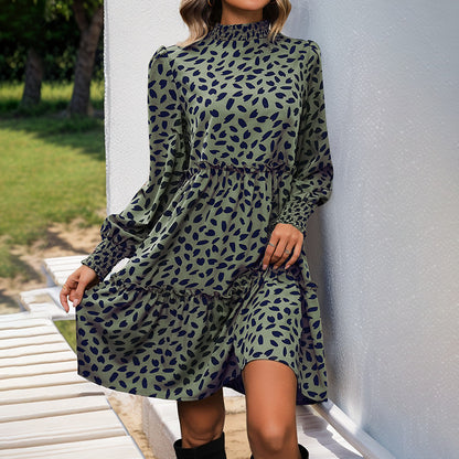 Leopard Print Long Sleeve Dress - Various Colours