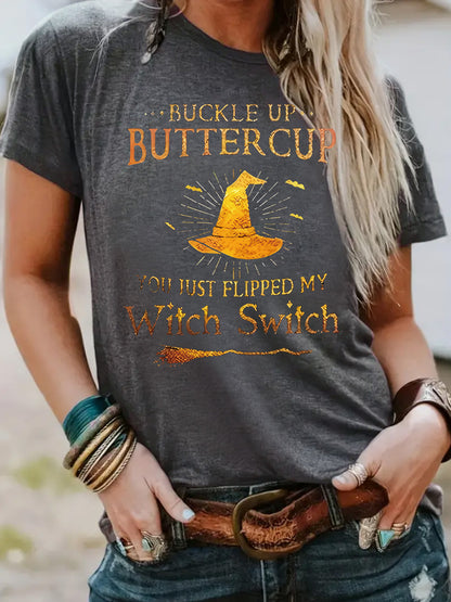 Slogan Halloween T Shirt - Buckle Up