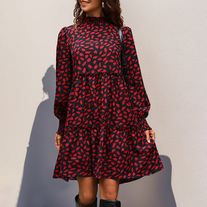 Leopard Print Long Sleeve Dress - Various Colours