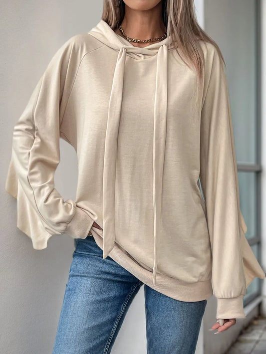 Women's Hoodie - Ruffled Sleeve