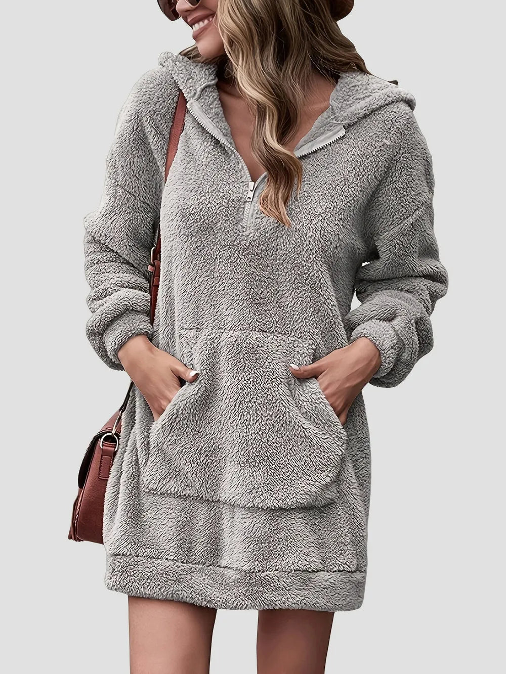 Half Zip Oversized Hoodie