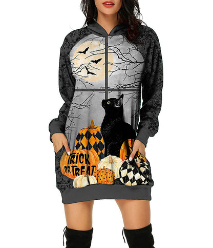 Halloween Hoodie Sweater Dress