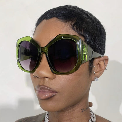 Ladies Large Frame Polygon Sunglasses - various colours
