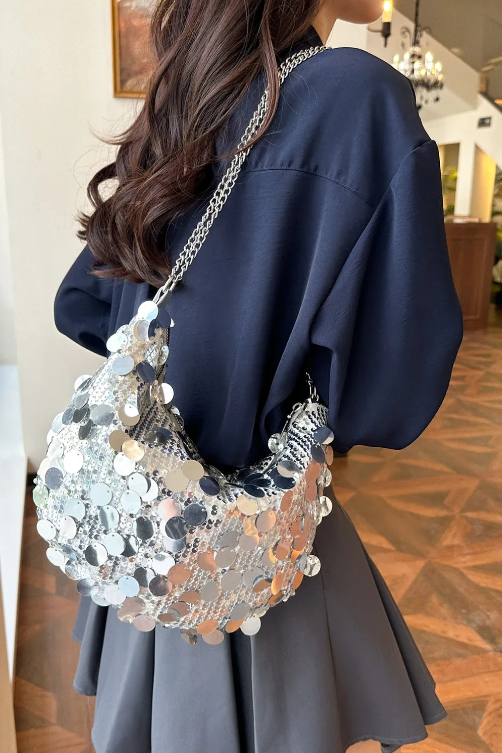 Sequin Chain Crossbody Bag - various colours