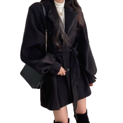 Women's Woolen Coat - Tie Belt - Various Colours