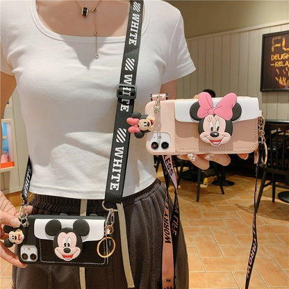 iphone Case - Models 6/7/8 11 - 14 & X - Mickey & Minnie with Coin Purse