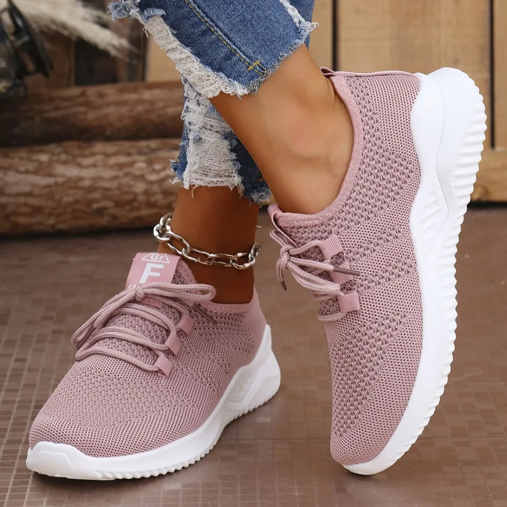 Breathable Mesh Lace Up Trainer