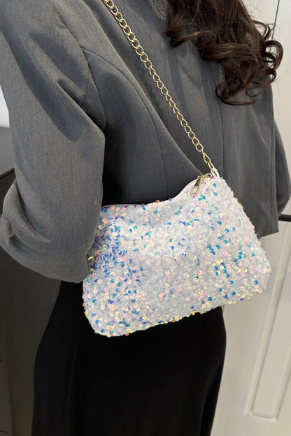 Sequin Removable Strap Shoulder Bag - various colours