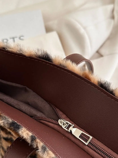 Leopard Fluffy Tote Bag