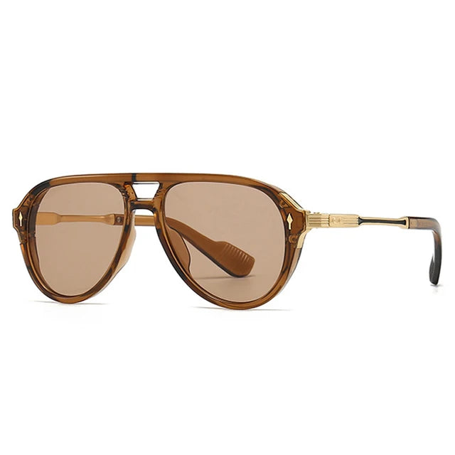 Men's Retro Double Bridge Pilot Sunglasses