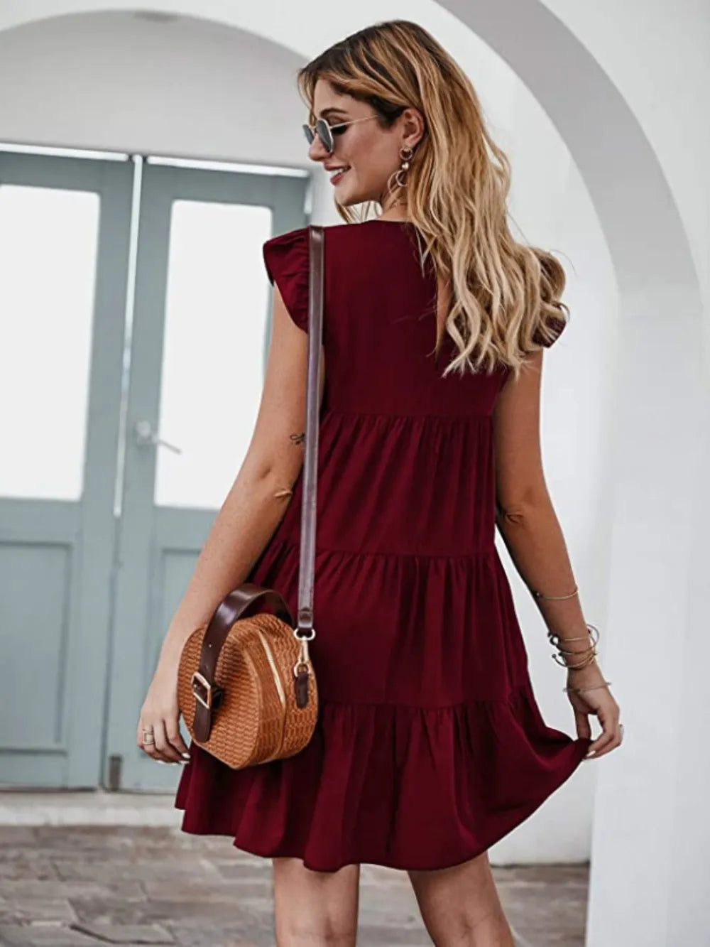 Women's Cap Sleeve Mini Dress