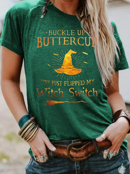 Slogan Halloween T Shirt - Buckle Up