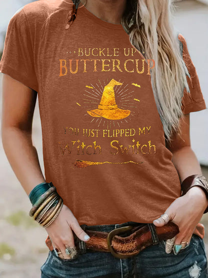 Slogan Halloween T Shirt - Buckle Up