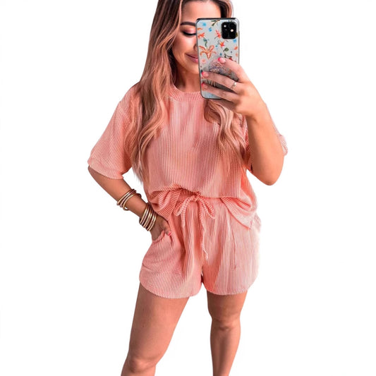 Women's 2 piece loungewear set tshirt & short
