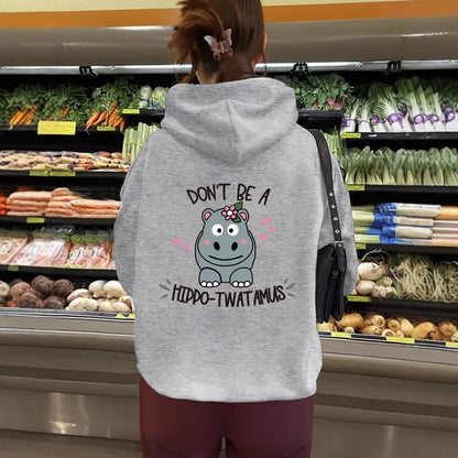 Women's Slogan Hoodie - Hippo****mas