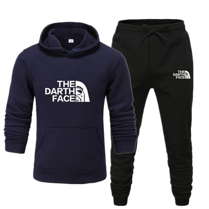 Men's Hoodie and Tracksuit Bottom Set - The Darth Face