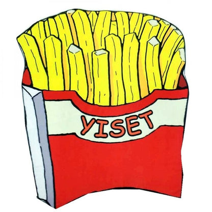 Round Beach Towel with Various Food Designs