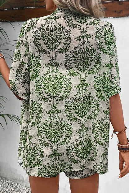 Women's Open Front Top and Short Co-Ord Set